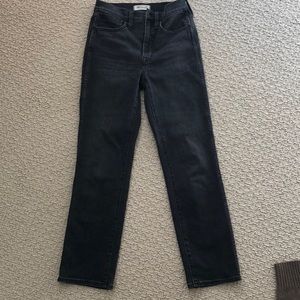 Madewell stovepipe roadtripper jean, 24, washed black (like lunar wash)